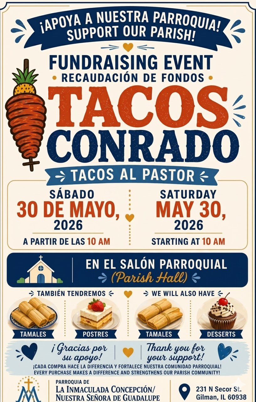 Taco Fundraiser Flyer – May 30, 2026